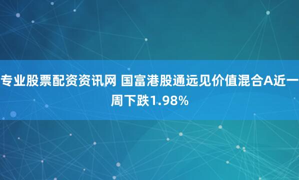 专业股票配资资讯网 国富港股通远见价值混合A近一周下跌1.98%