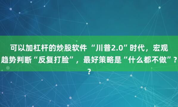 可以加杠杆的炒股软件 “川普2.0”时代，宏观趋势判断“反复打脸”，最好策略是“什么都不做”？